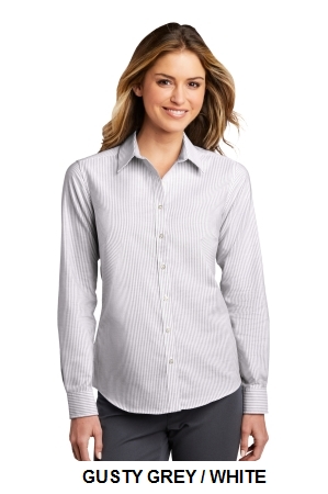 Port Authority® Ladies SuperPro™ Oxford Stripe Shirt.  PORT A.  LW657